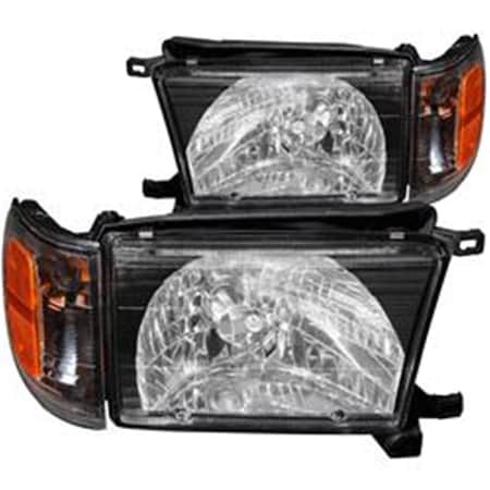 Kento Gear 99-02 4 Runner Headlights Black with Amber Reflectors KE3083131